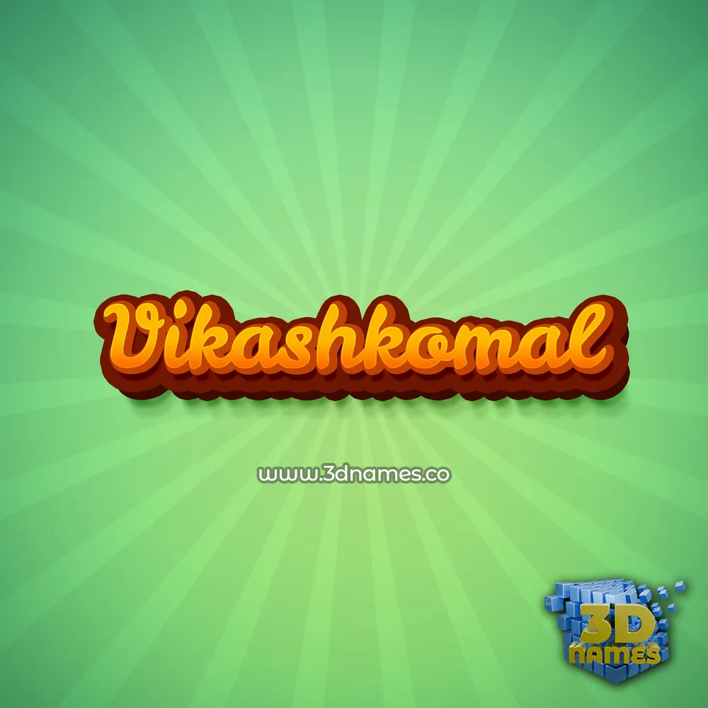 vikashkomal in Green Rays style - 3D name wallpaper
