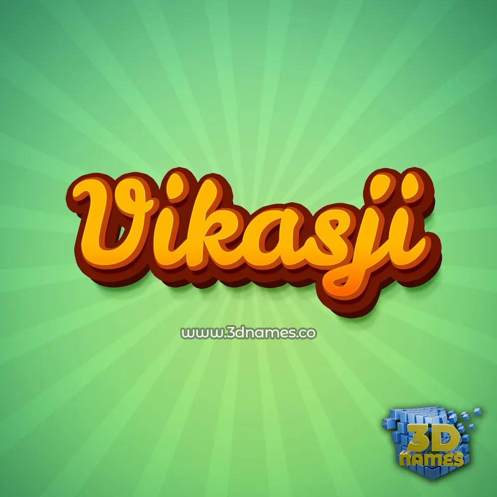 vikasji in Green Rays style - 3D name wallpaper