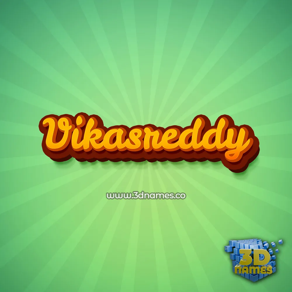 vikasreddy in Green Rays style - 3D name wallpaper