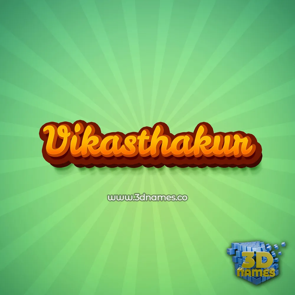 vikasthakur in Green Rays style - 3D name wallpaper