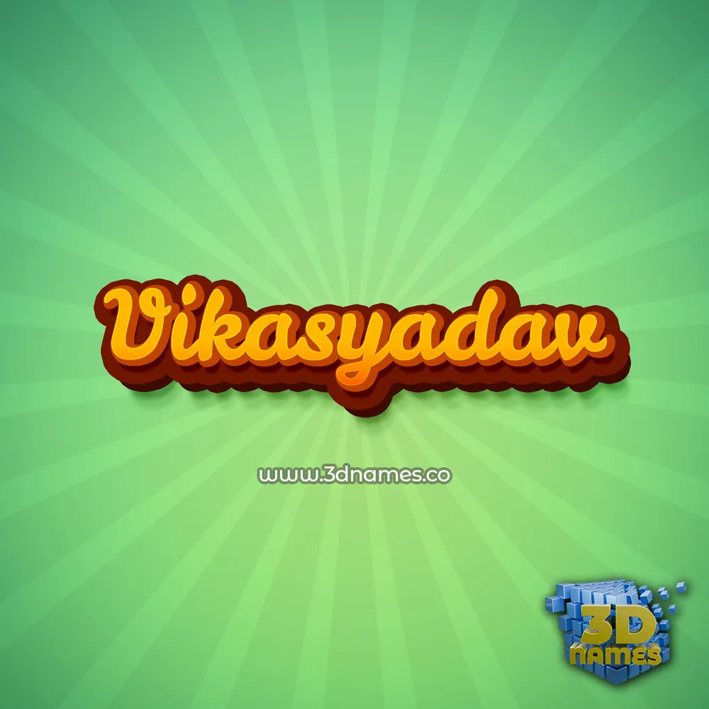 vikasyadav in Green Rays style - 3D name wallpaper