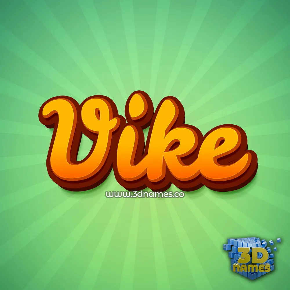 vike in Green Rays style - 3D name wallpaper