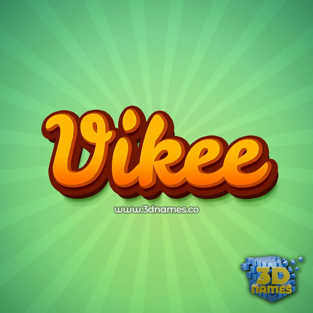 vikee in Green Rays style - 3D name wallpaper