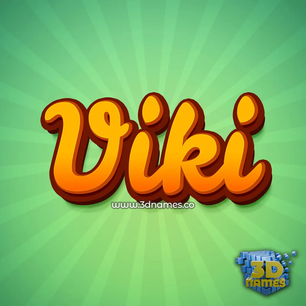 viki in Green Rays style - 3D name wallpaper
