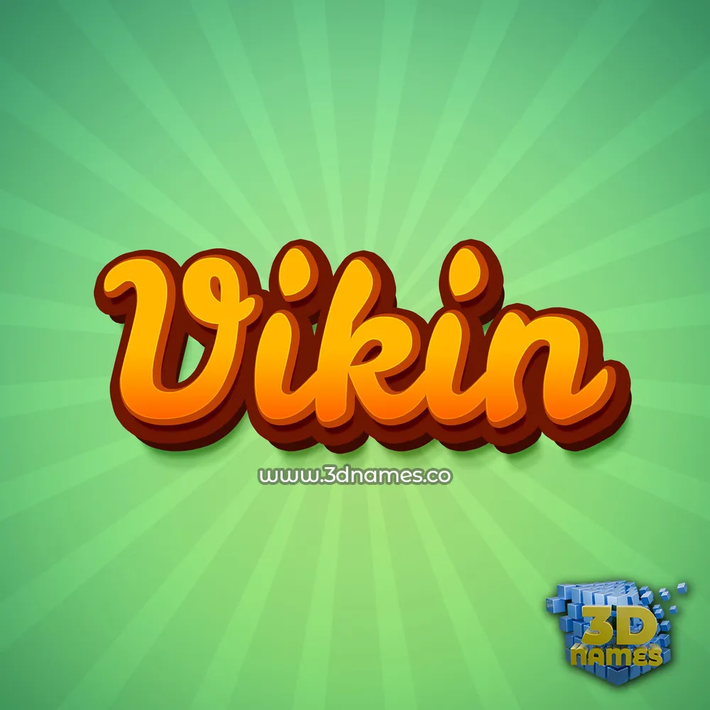 vikin in Green Rays style - 3D name wallpaper