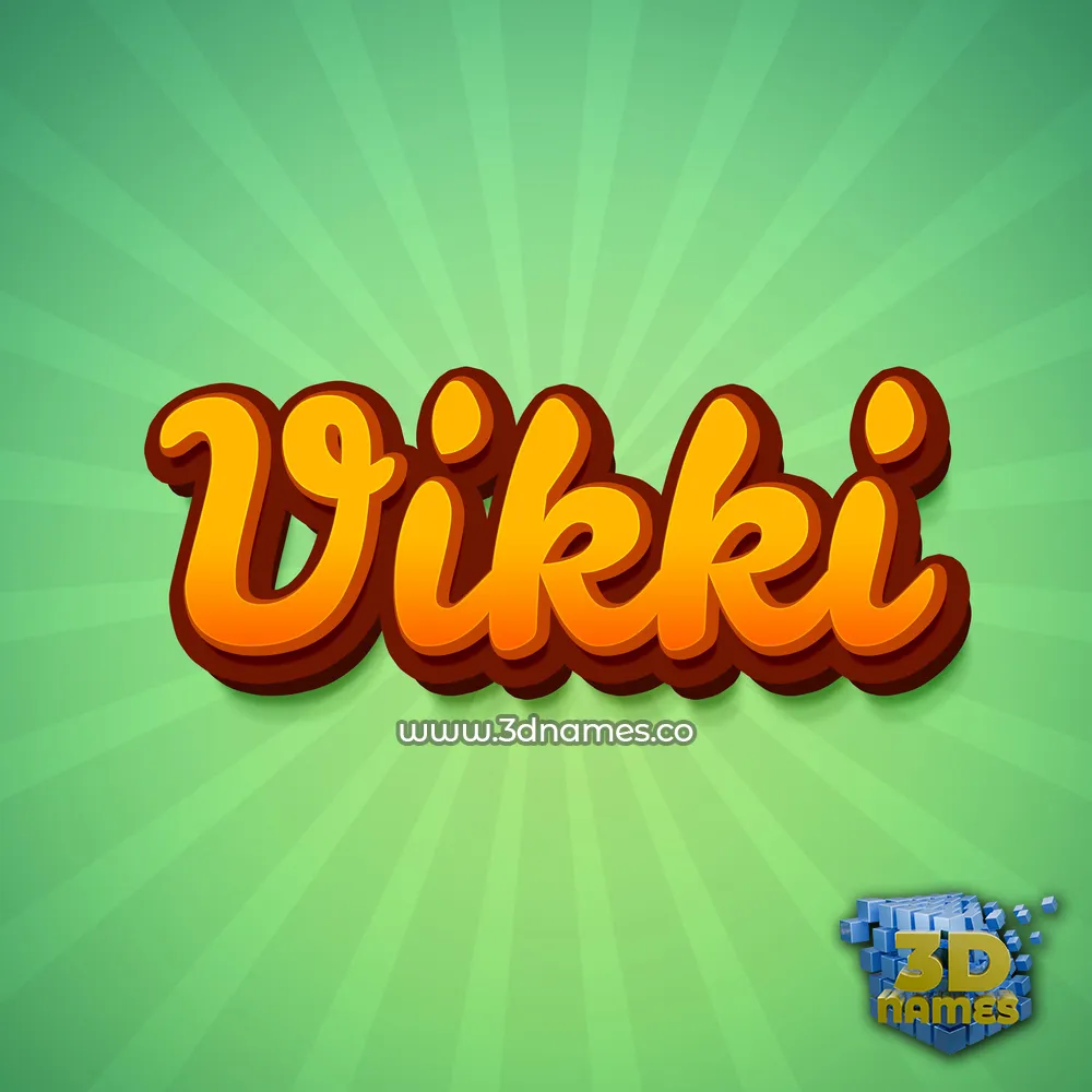 vikki in Green Rays style - 3D name wallpaper