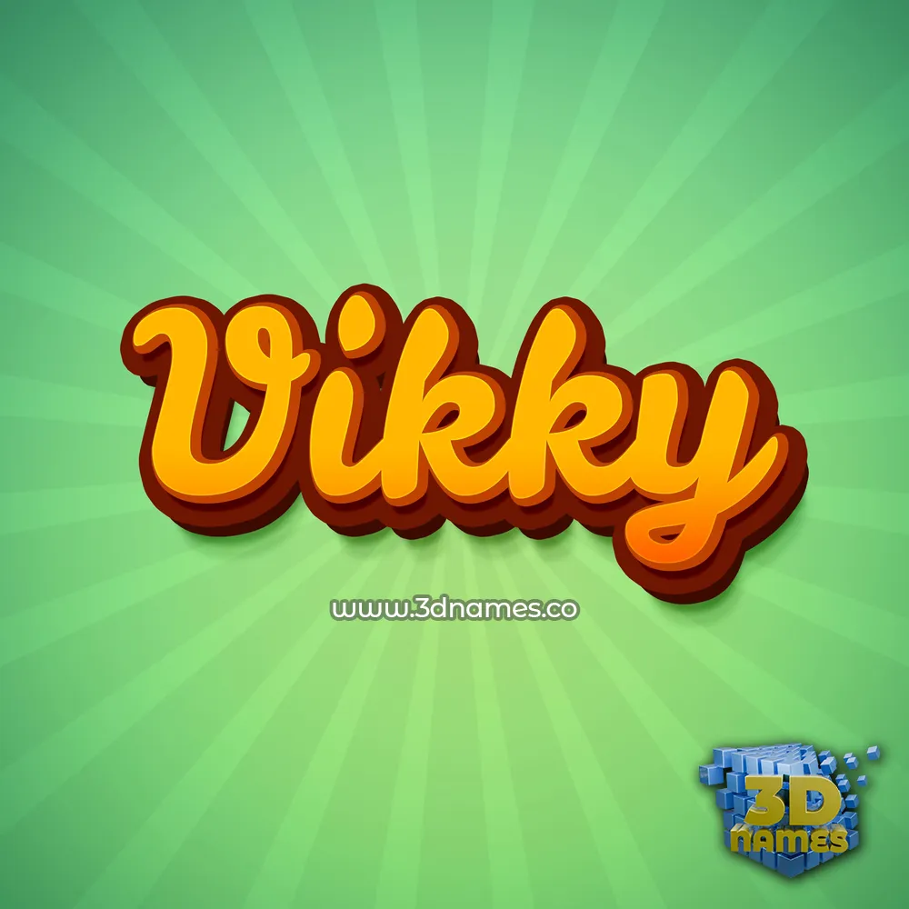 vikky in Green Rays style - 3D name wallpaper
