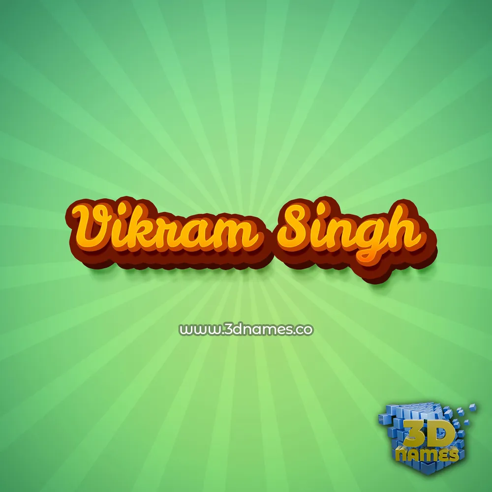 vikram singh in Green Rays style - 3D name wallpaper
