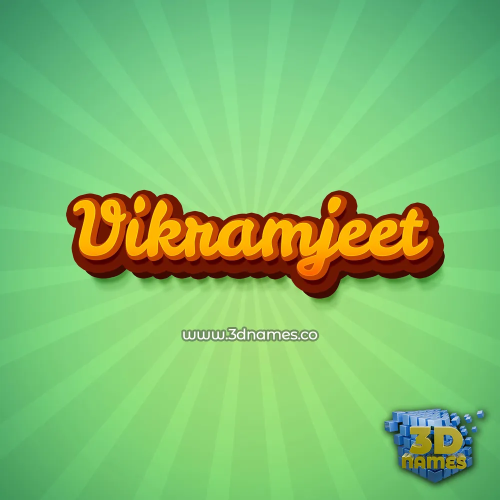 vikramjeet in Green Rays style - 3D name wallpaper