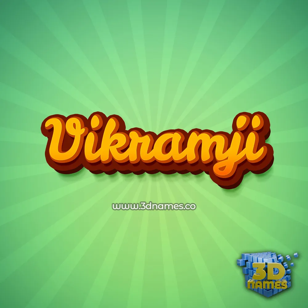 vikramji in Green Rays style - 3D name wallpaper