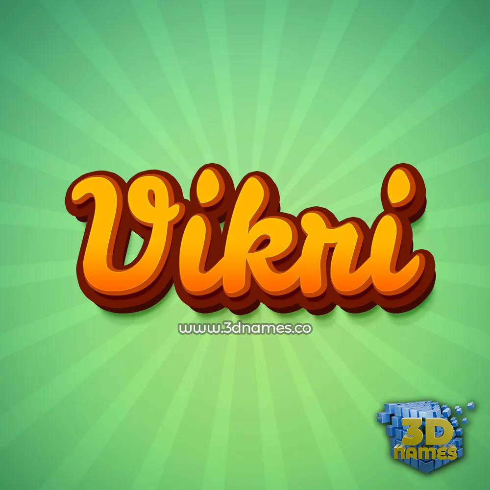vikri in Green Rays style - 3D name wallpaper