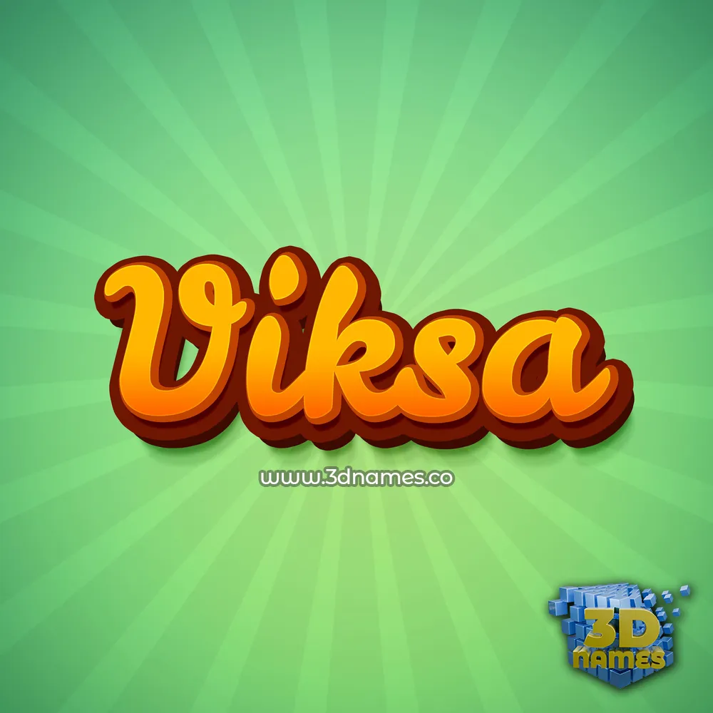 viksa in Green Rays style - 3D name wallpaper