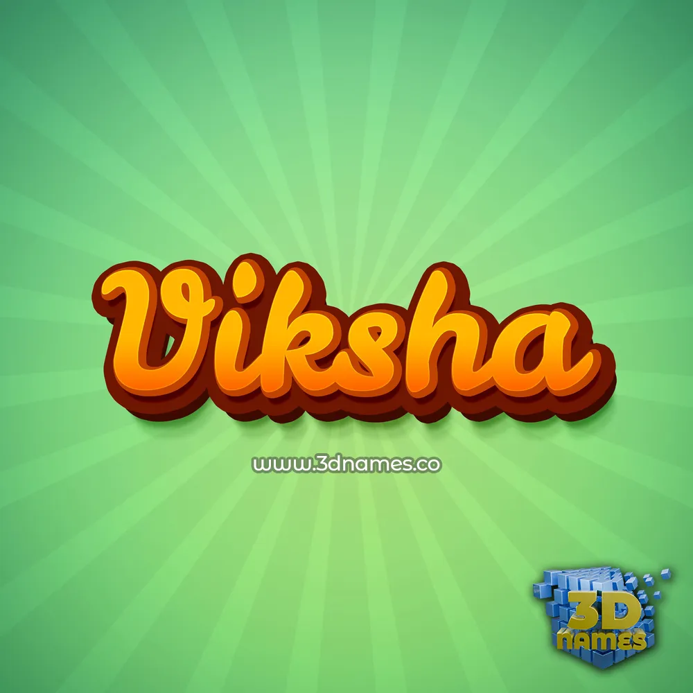 viksha in Green Rays style - 3D name wallpaper