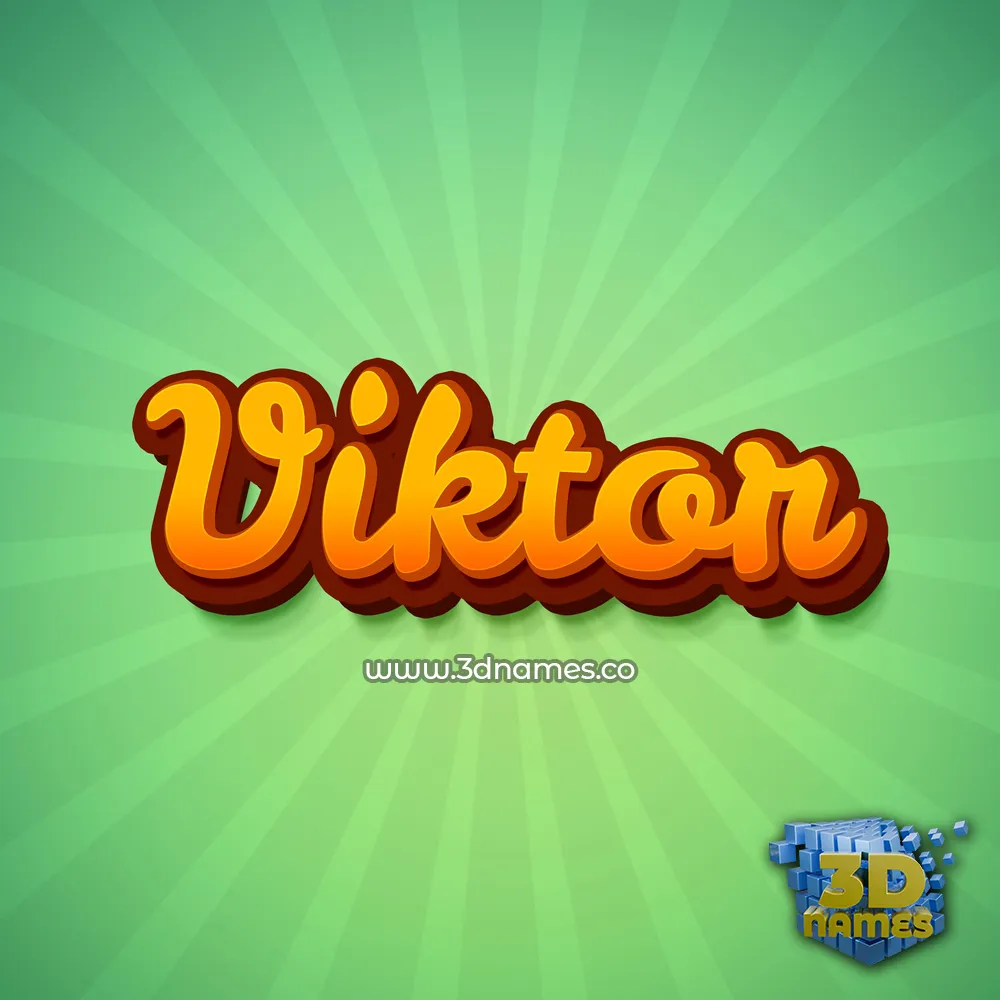 viktor in Green Rays style - 3D name wallpaper