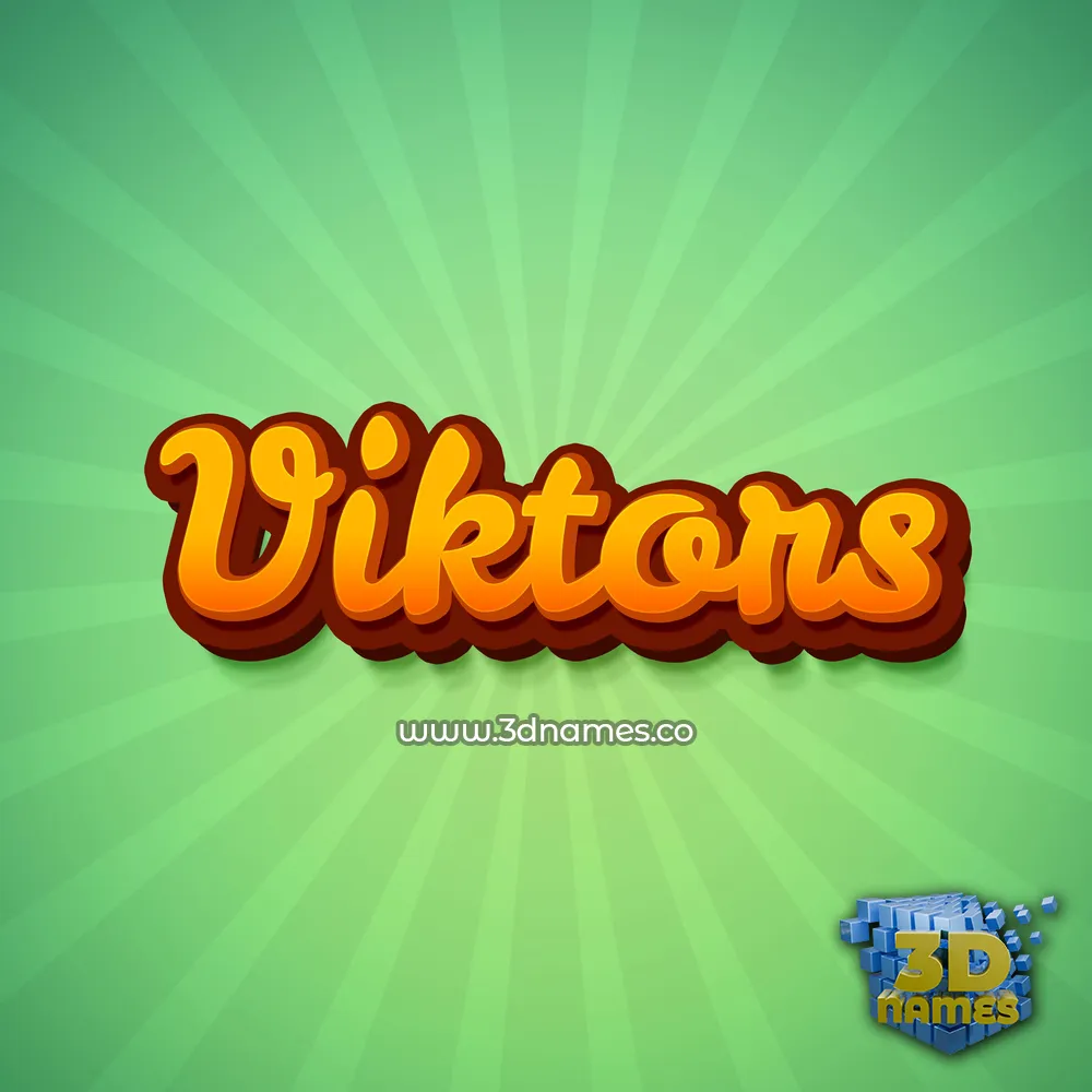 viktors in Green Rays style - 3D name wallpaper