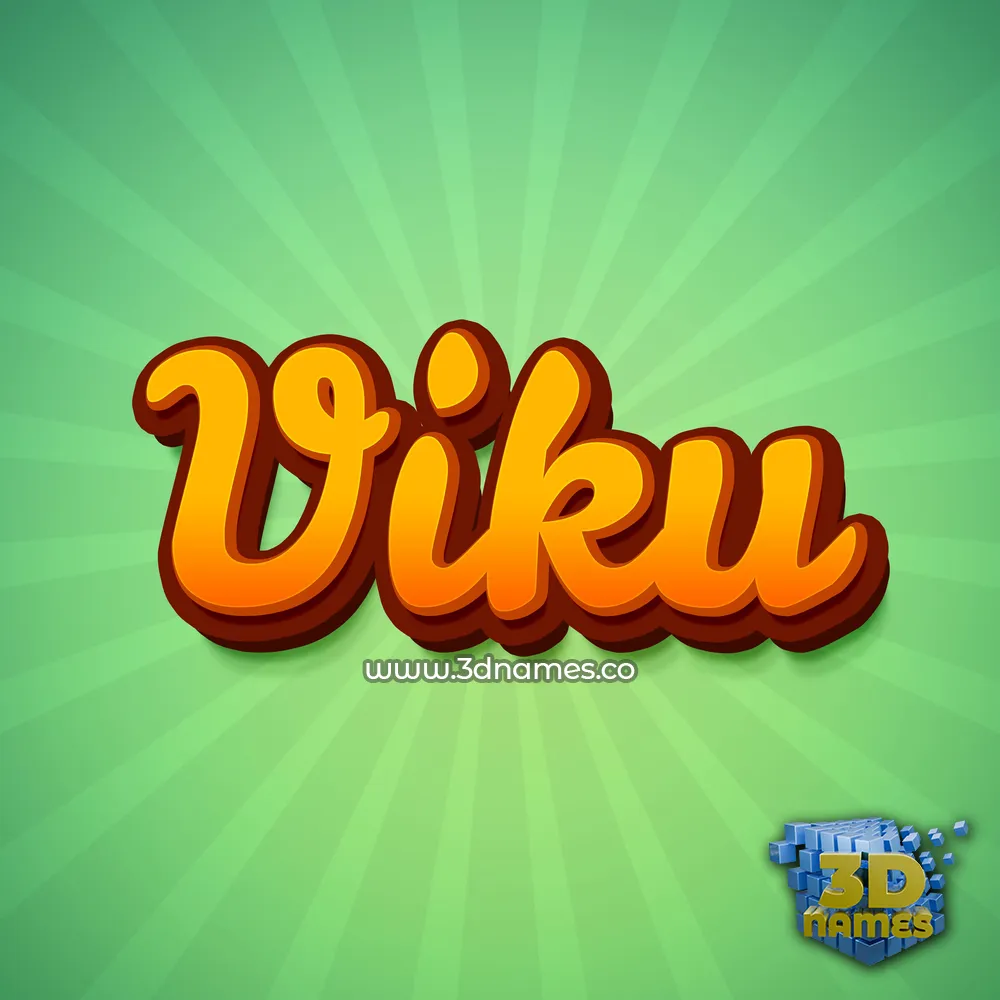 viku in Green Rays style - 3D name wallpaper