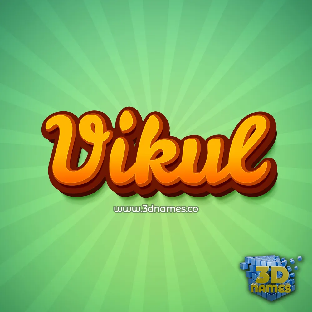 vikul in Green Rays style - 3D name wallpaper