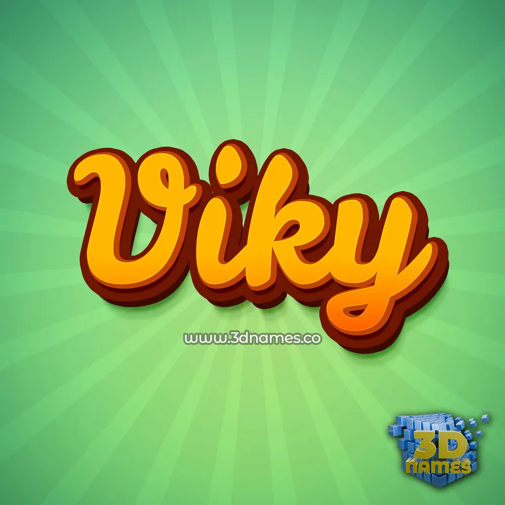 viky in Green Rays style - 3D name wallpaper