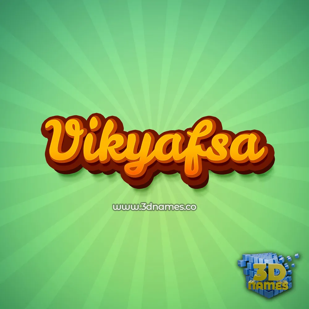 vikyafsa in Green Rays style - 3D name wallpaper