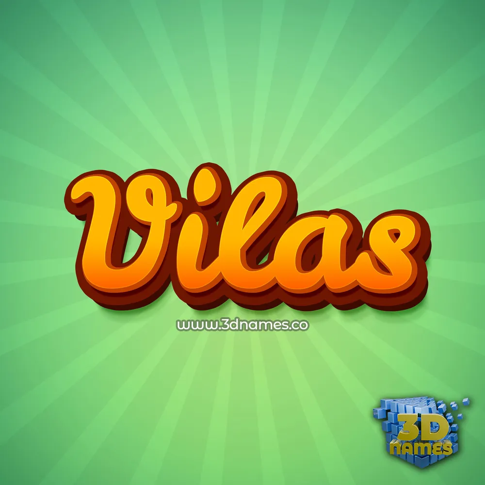 vilas in Green Rays style - 3D name wallpaper