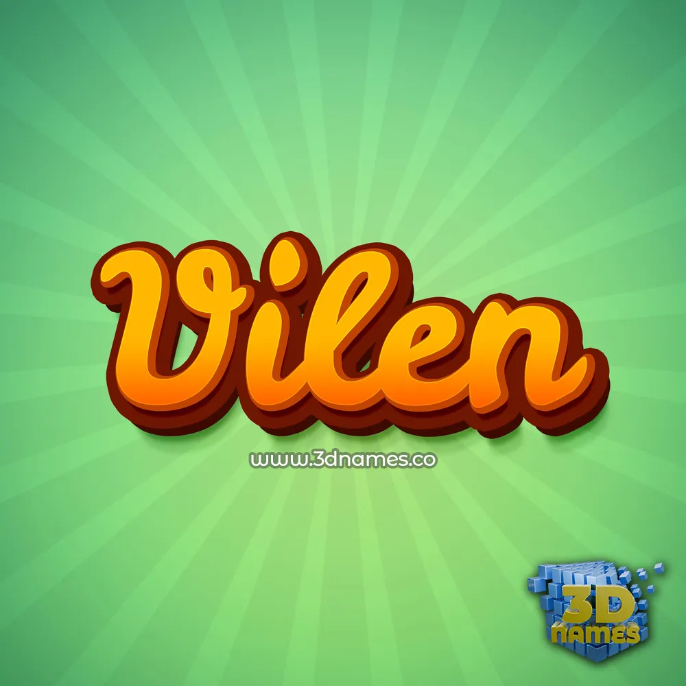 vilen in Green Rays style - 3D name wallpaper