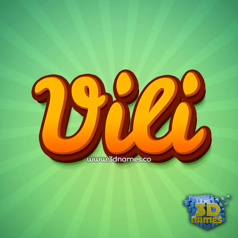 vili in Green Rays style - 3D name wallpaper