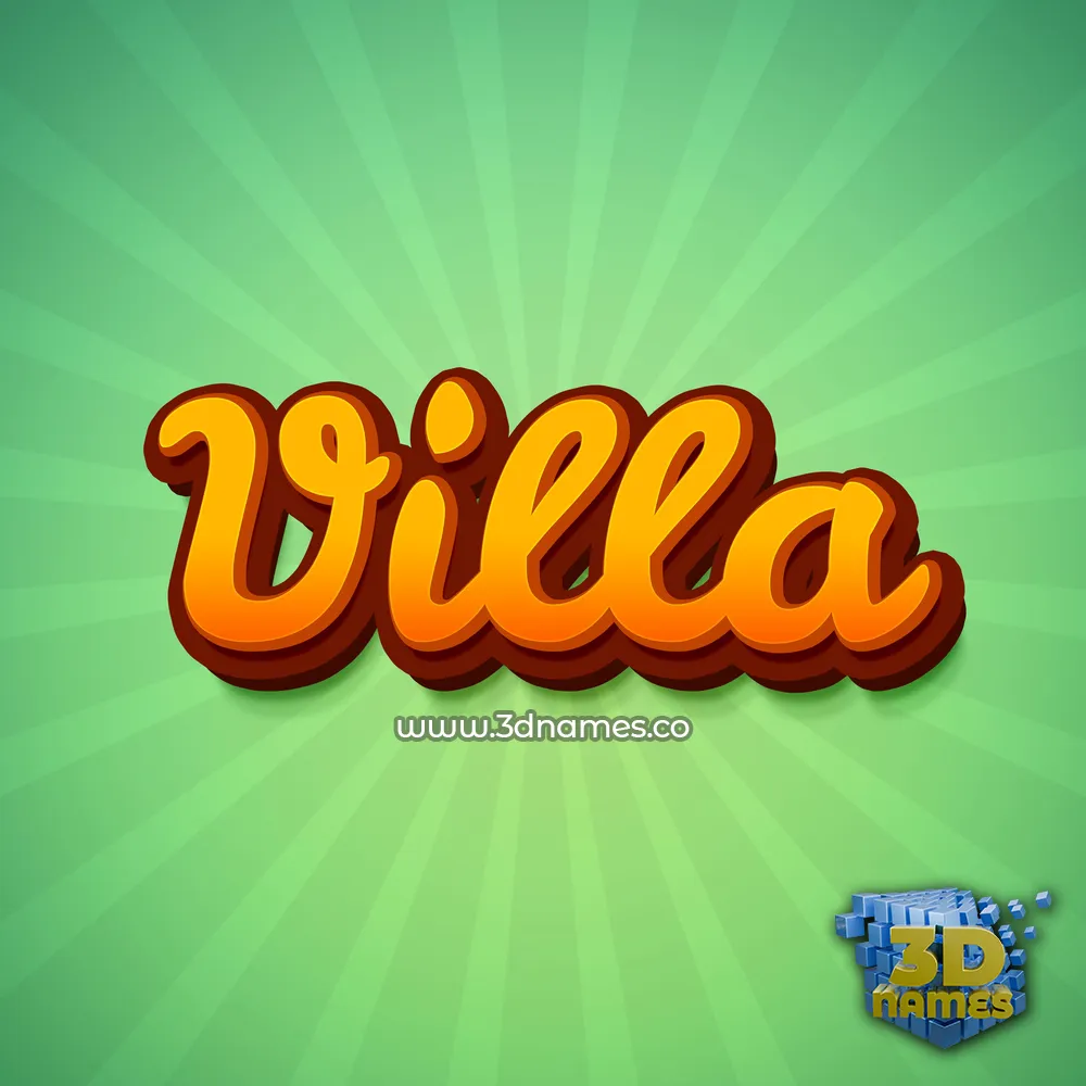 villa in Green Rays style - 3D name wallpaper