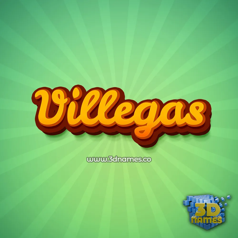 villegas in Green Rays style - 3D name wallpaper