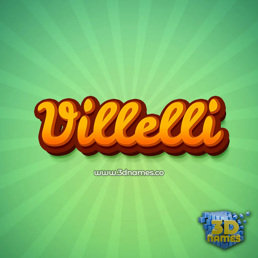 villelli in Green Rays style - 3D name wallpaper