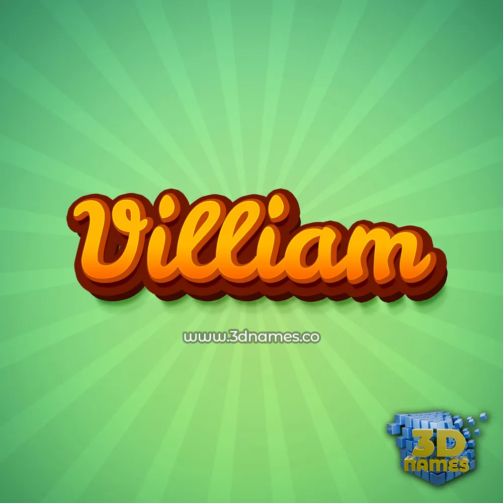 villiam in Green Rays style - 3D name wallpaper