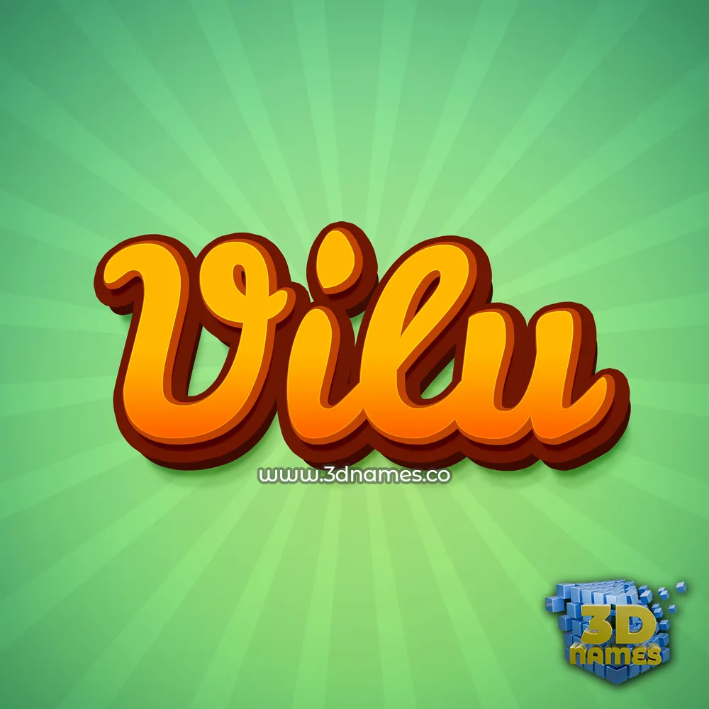 vilu in Green Rays style - 3D name wallpaper