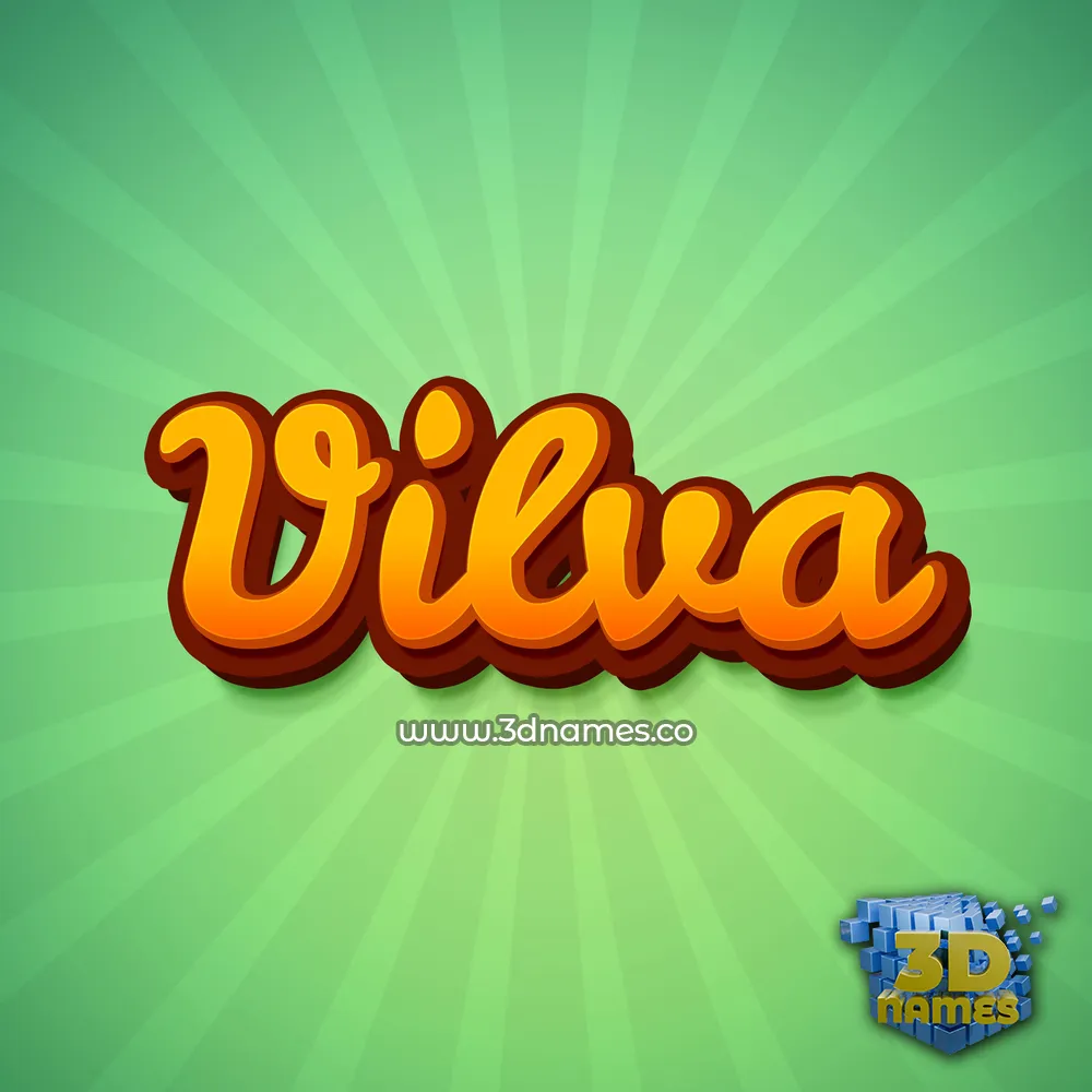 vilva in Green Rays style - 3D name wallpaper
