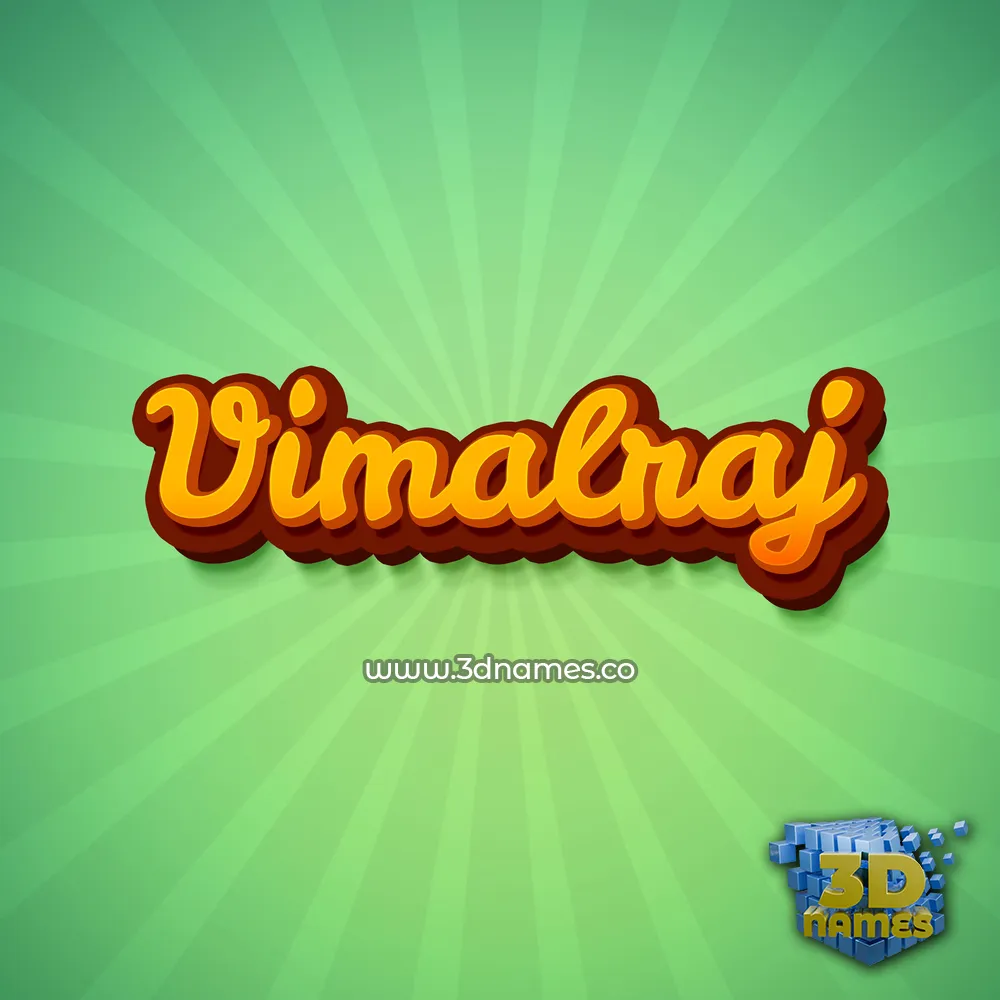 vimalraj in Green Rays style - 3D name wallpaper