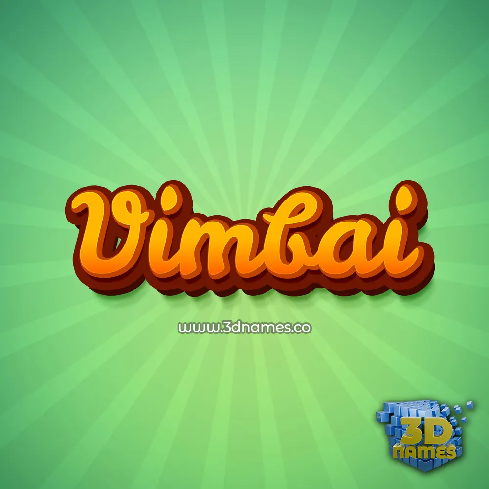 vimbai in Green Rays style - 3D name wallpaper