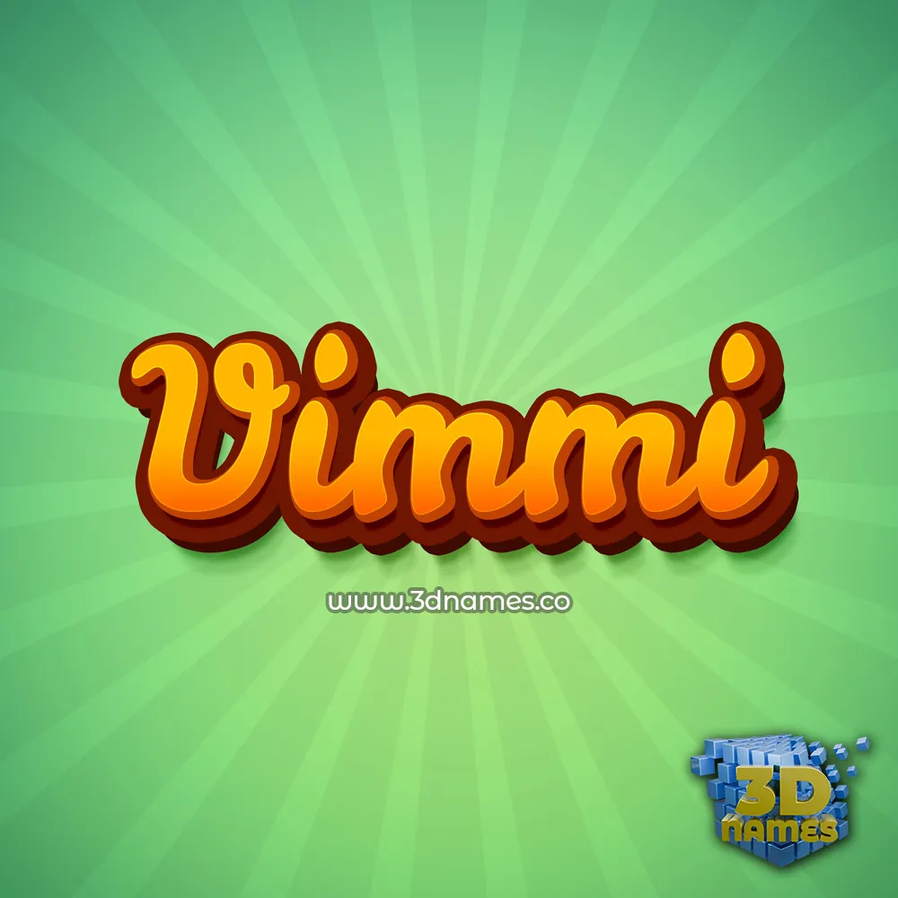 vimmi in Green Rays style - 3D name wallpaper
