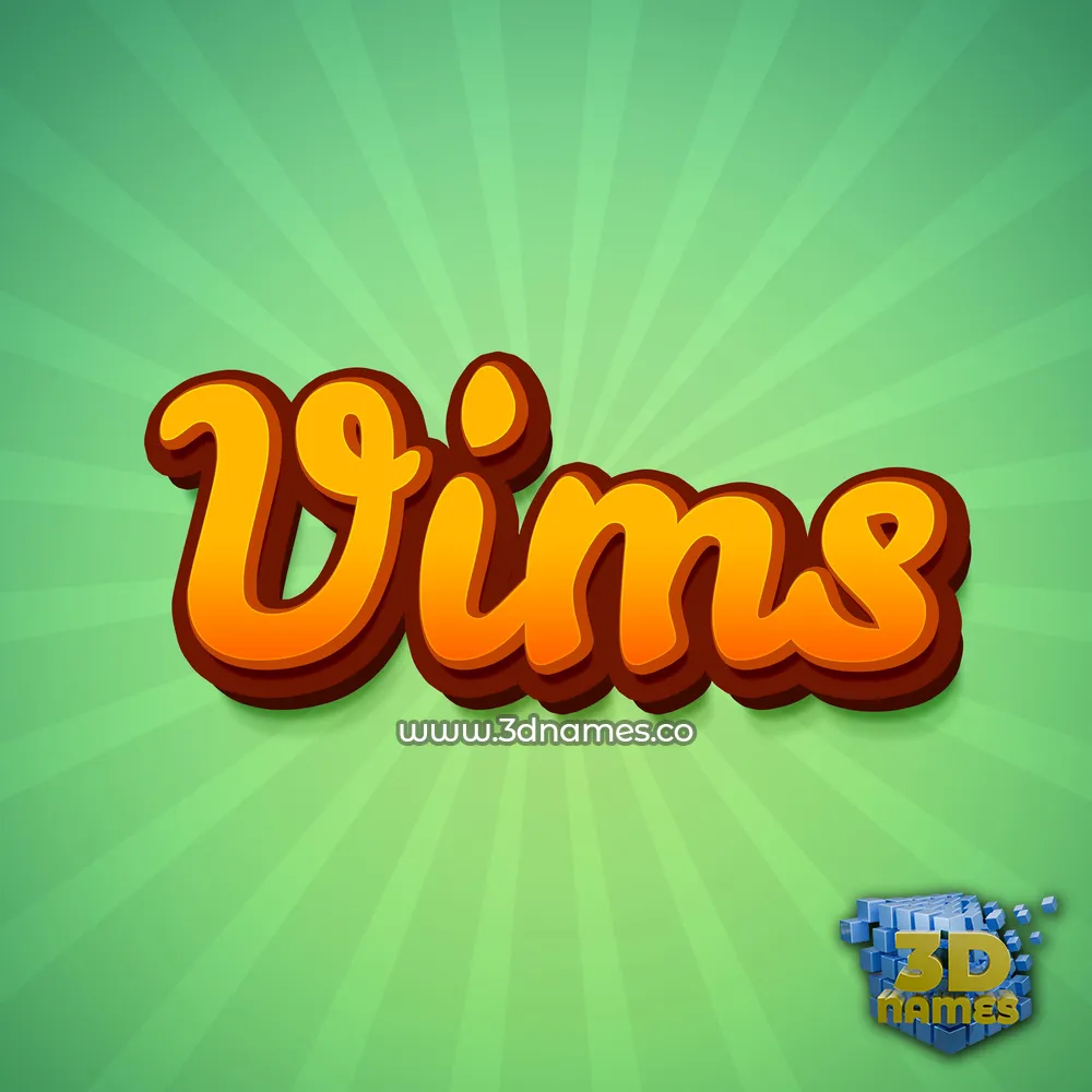 vims in Green Rays style - 3D name wallpaper