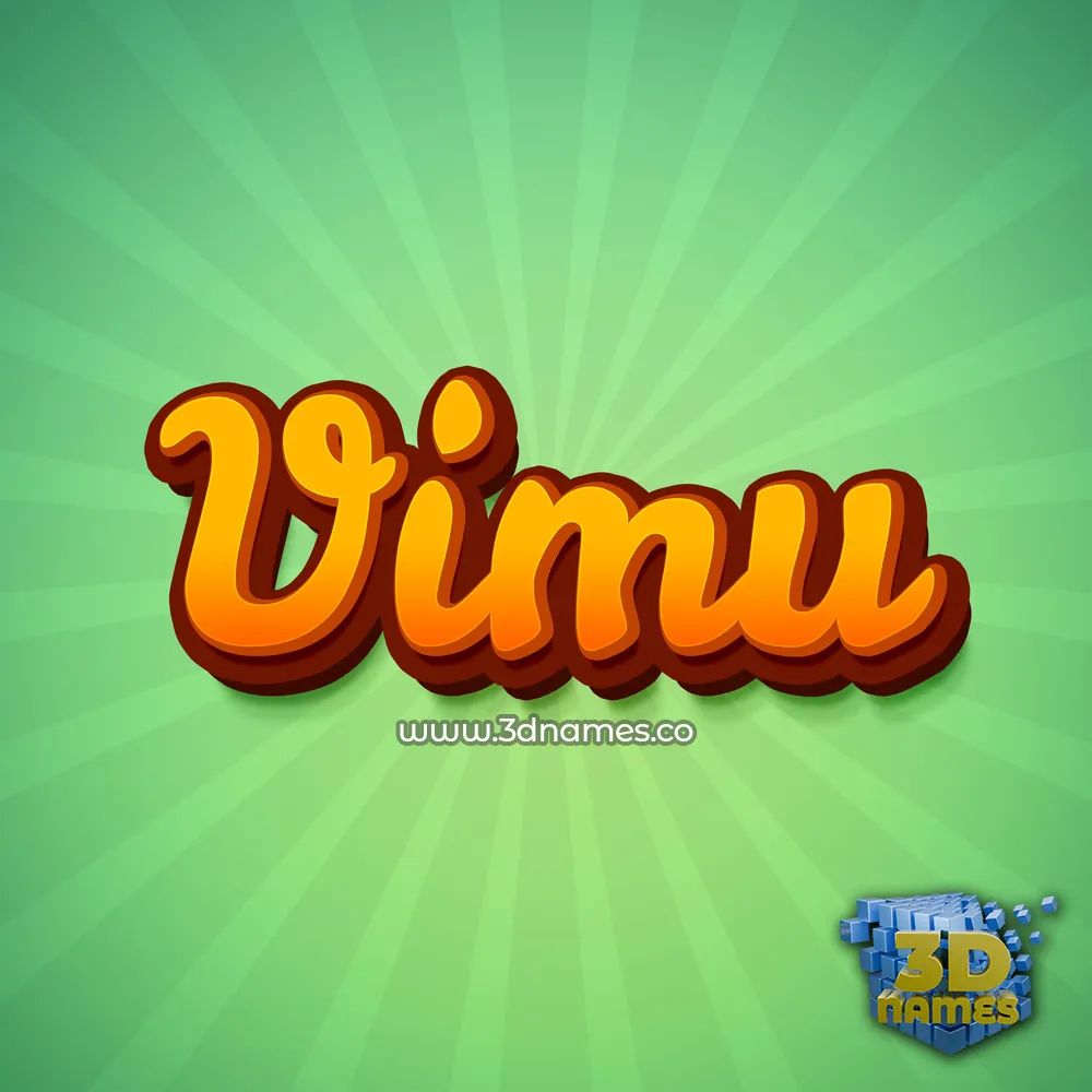 vimu in Green Rays style - 3D name wallpaper