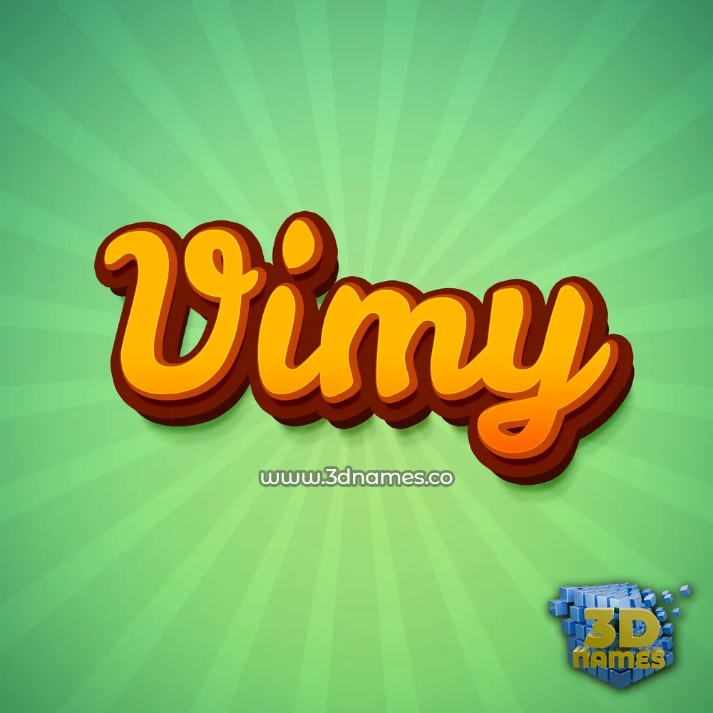 vimy in Green Rays style - 3D name wallpaper