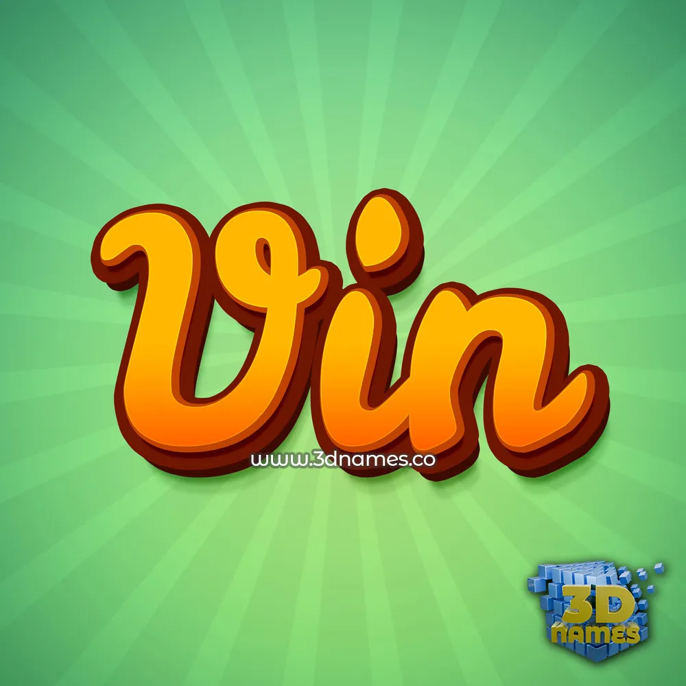 vin in Green Rays style - 3D name wallpaper