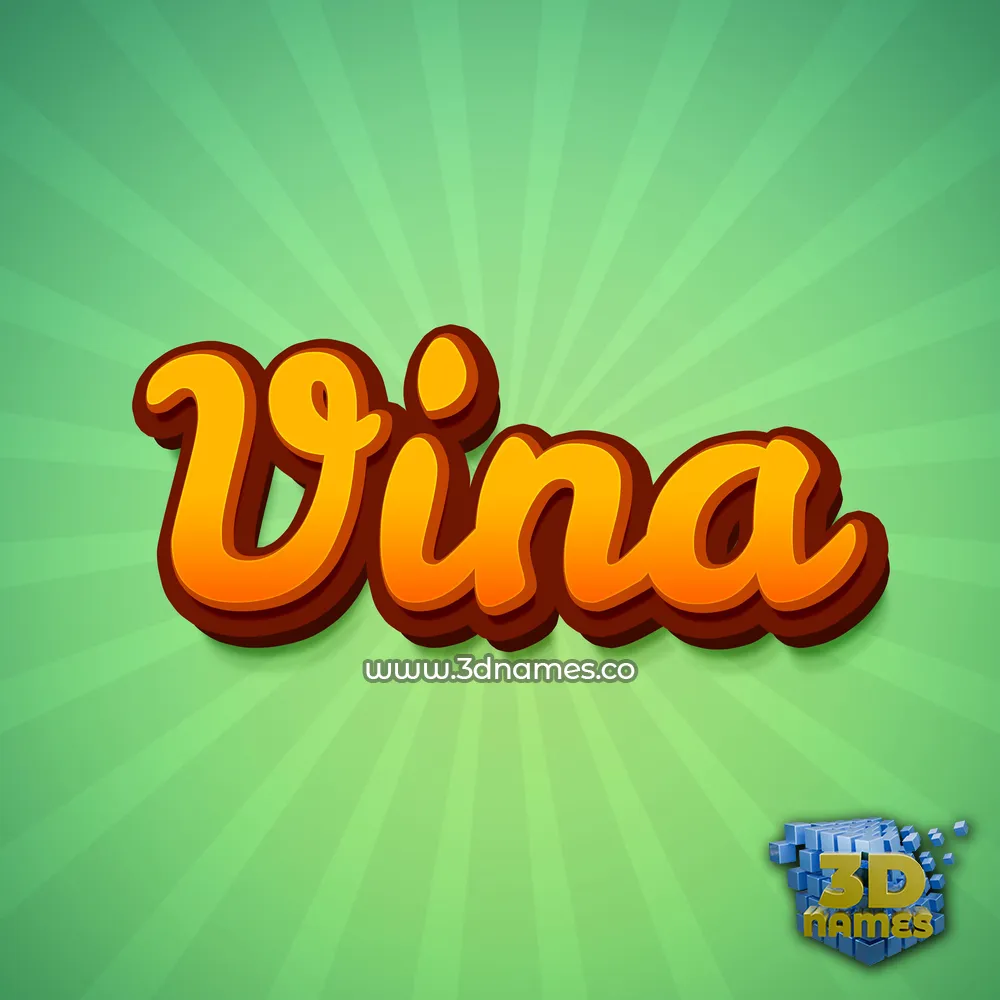 vina in Green Rays style - 3D name wallpaper
