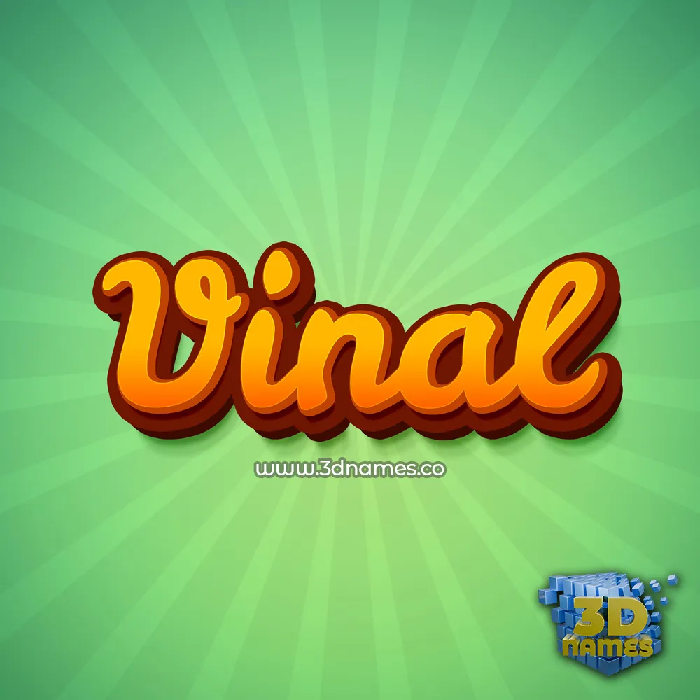vinal in Green Rays style - 3D name wallpaper