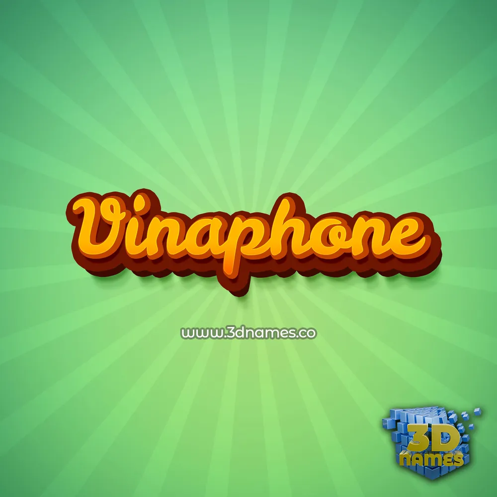 vinaphone in Green Rays style - 3D name wallpaper