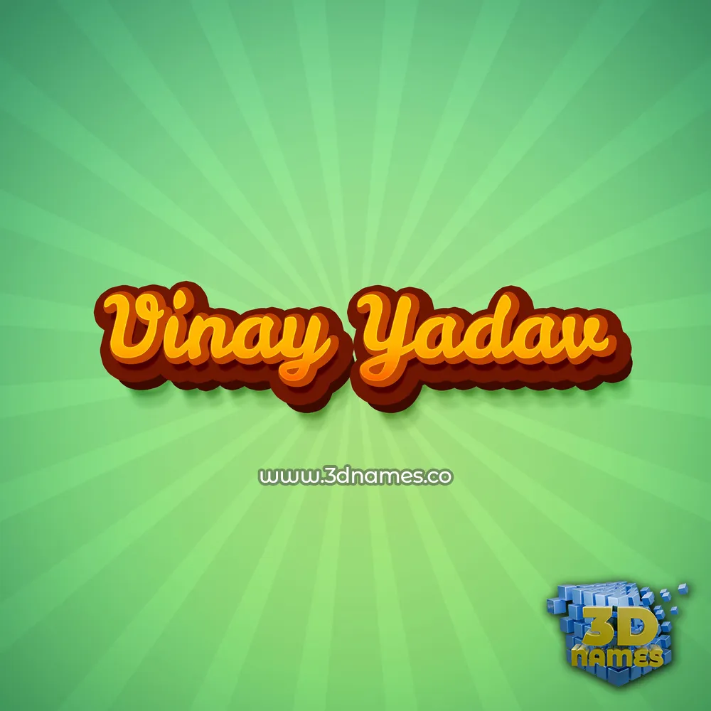 vinay yadav in Green Rays style - 3D name wallpaper