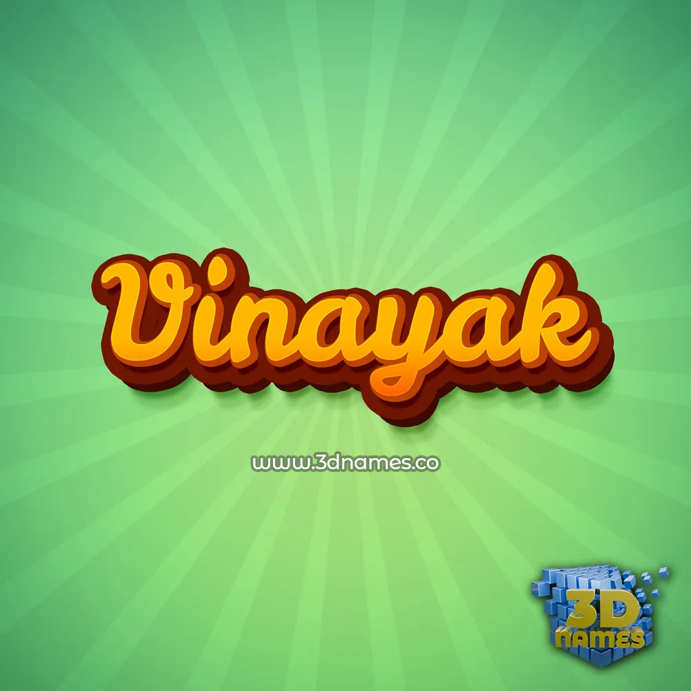 vinayak in Green Rays style - 3D name wallpaper