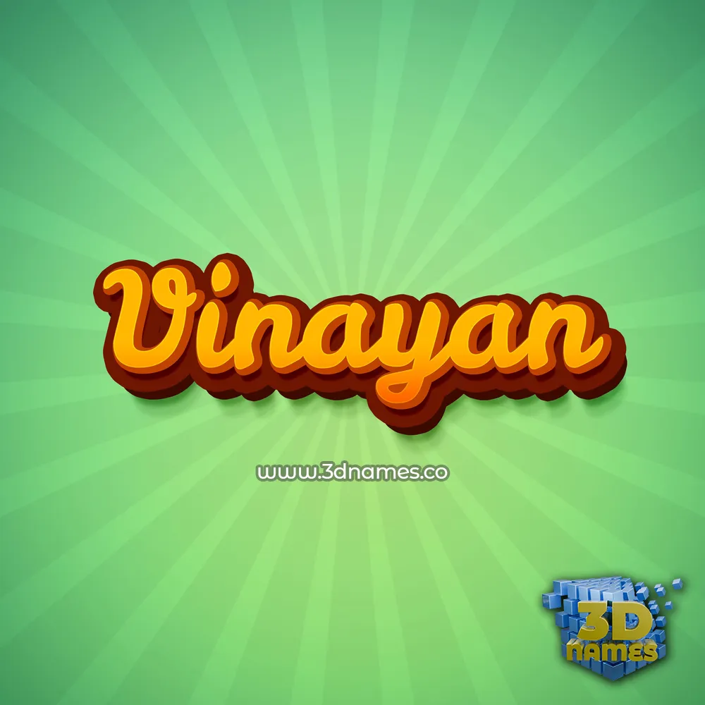 vinayan in Green Rays style - 3D name wallpaper