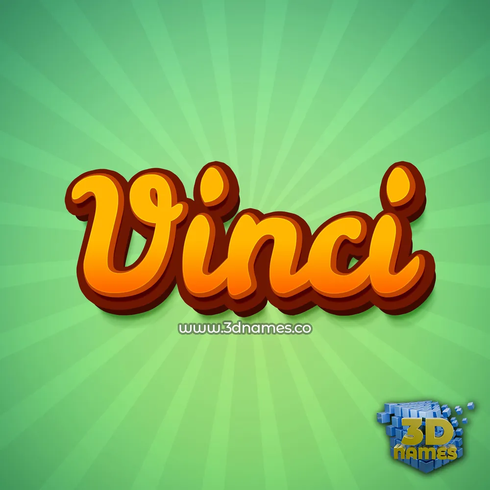 vinci in Green Rays style - 3D name wallpaper