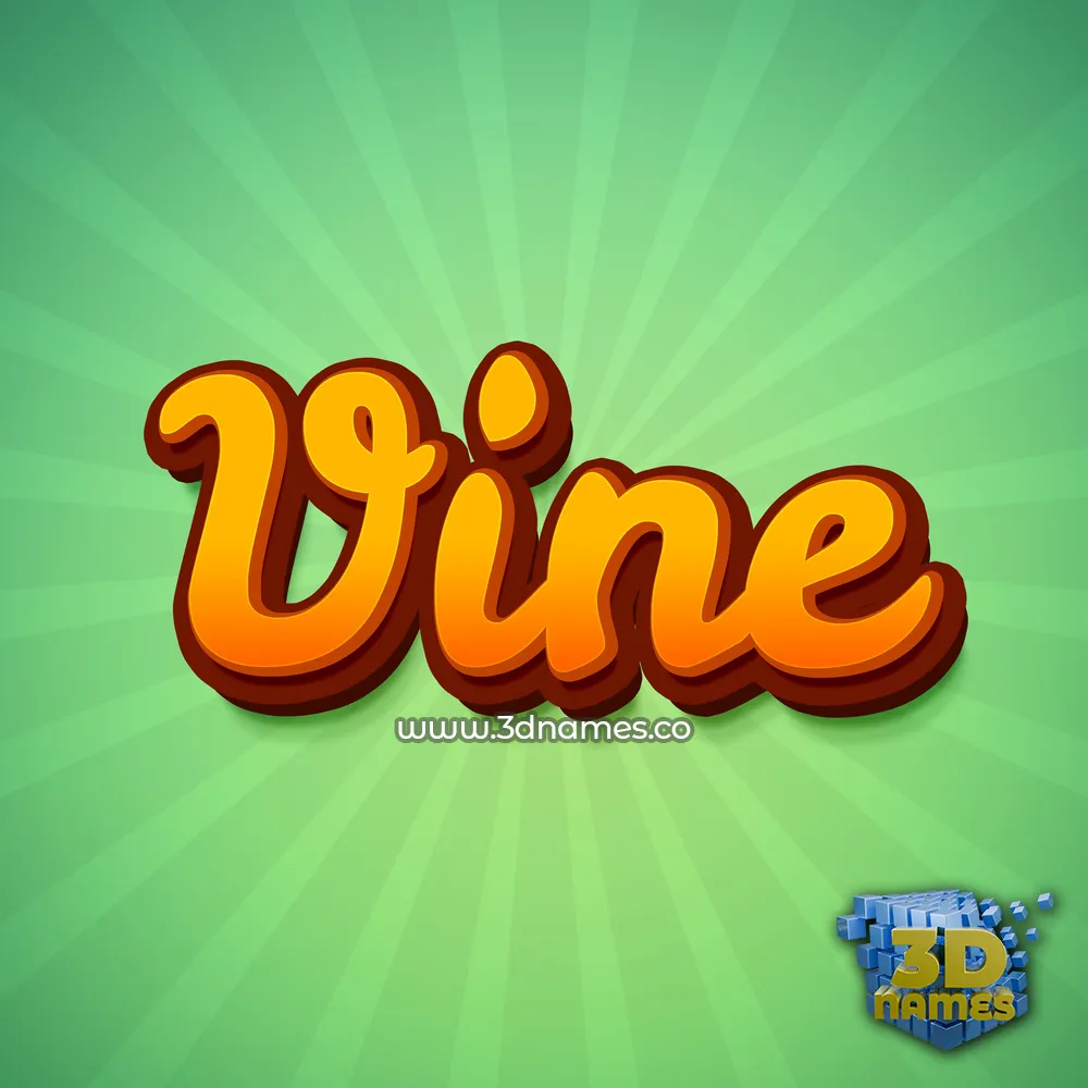 vine in Green Rays style - 3D name wallpaper