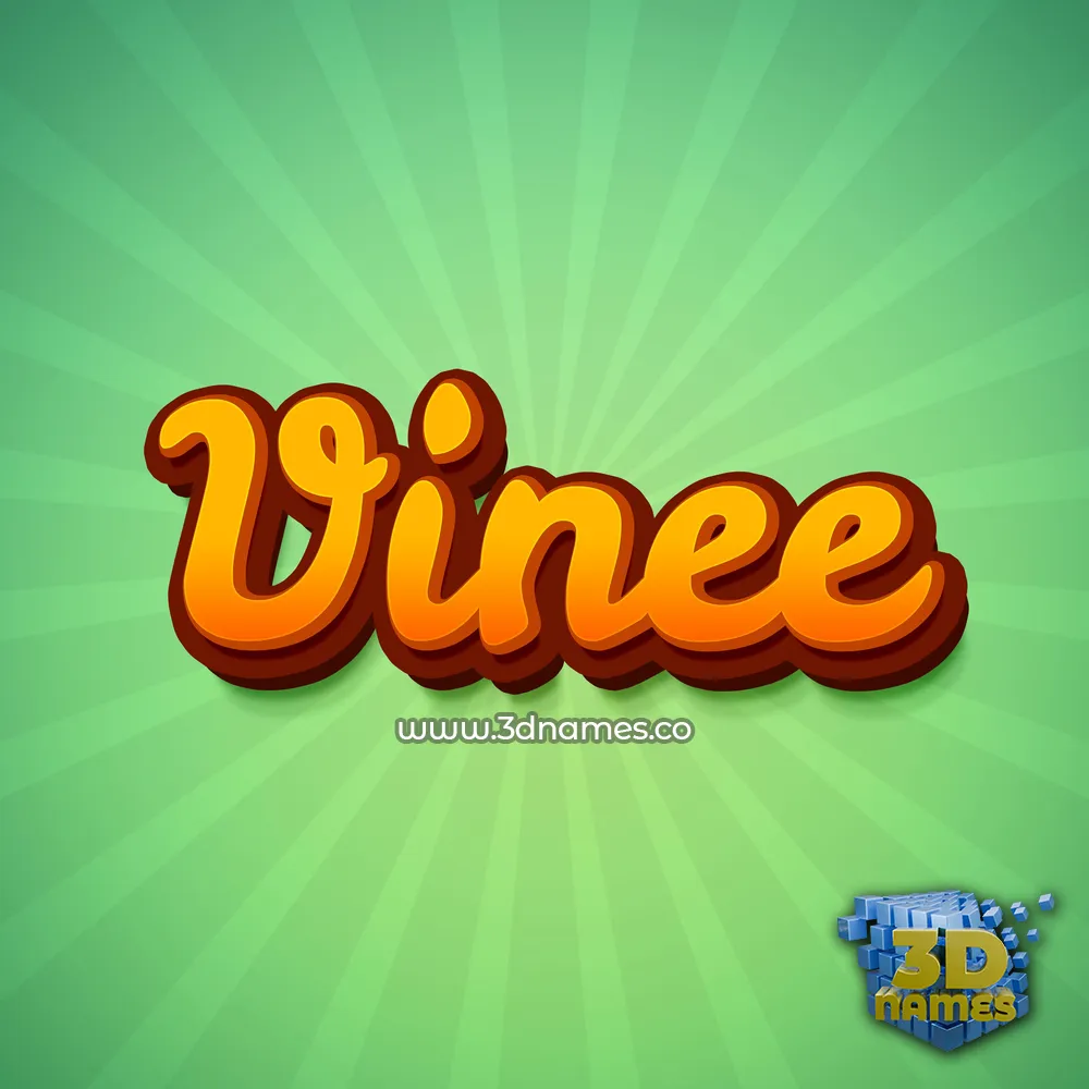vinee in Green Rays style - 3D name wallpaper