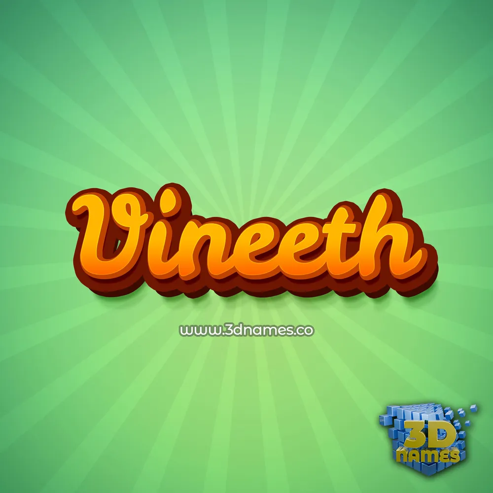 vineeth in Green Rays style - 3D name wallpaper