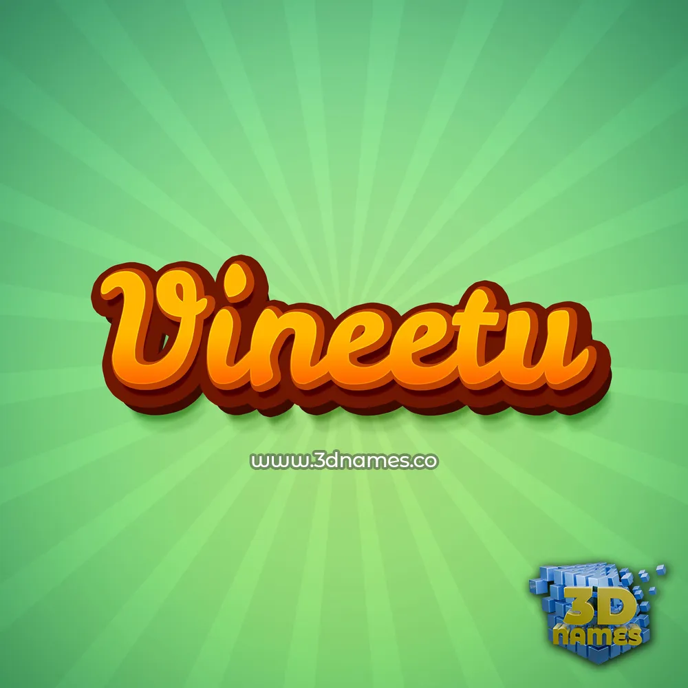 vineetu in Green Rays style - 3D name wallpaper